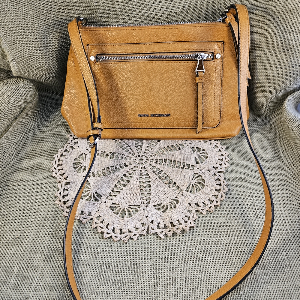 Dana Buckman Mustard Yellow Crossbody Bag Multi-Compartments